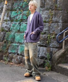 WEGO 【ユニセックス着用ITEM】ケミカルスウェットカーディガン