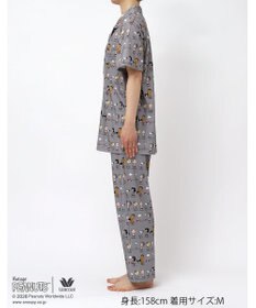 WACOAL PEANUTS パジャマ 5分袖 半袖 8分丈 綿100%(本体) スヌーピー レディース FDT167 /ワコール