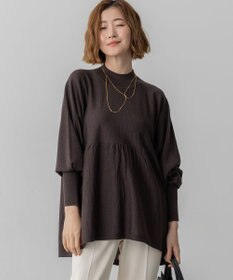 23区 【洗える】ウールギャザー ドルマンスリーブ ニット ダークブラウン系