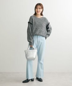 Green Parks Ｍｉｘ配色畦ニットプルオーバー