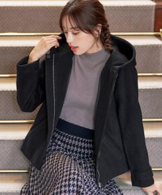 Tiaclasse ウールライクフーデットショートコート