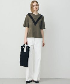 ICB L レースコンビ ロゴTシャツ