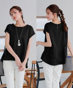 Tiaclasse 【UVカット・吸水速乾】 “きれい見え” バックペプラムトップス