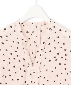 ICB 【WEB限定カラーあり・洗える】Back Satin Amunzen キーネックブラウス