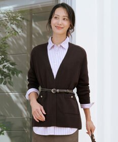 J.PRESS LADIES 【着丈が選べる】KNIT BASIC ロング カーディガン ダークブラウン系