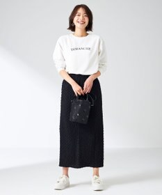 ANY SIS L 【洗える】2wayストレッチジョーゼットロゴ ロンT