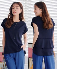 Tiaclasse 【UVカット・吸水速乾】 “きれい見え” バックペプラムトップス