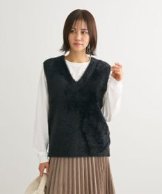Green Parks シャギーＶネックニットベスト