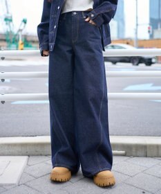WEGO 【ユニセックス着用ITEM】カバーフィットフラップデニムパンツ