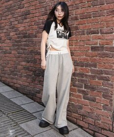 WEGO 【ウエストゴム/SMサイズ展開】カーブデザインスウェットパンツ