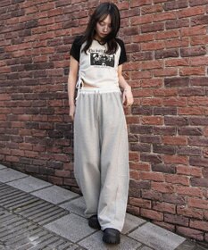 WEGO 【ウエストゴム/SMサイズ展開】カーブデザインスウェットパンツ