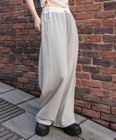 WEGO 【ウエストゴム/SMサイズ展開】カーブデザインスウェットパンツ