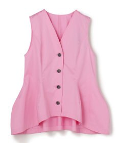 uncrave コットンクロスプレーン ペプラムジレブラウス