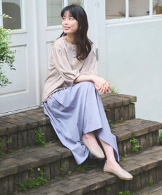 ANY シルケットスムースパフスリーブトップス