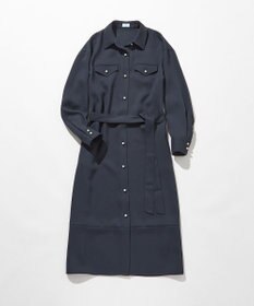 組曲 【サッシュベルト付き】パールボタンシャツワンピース