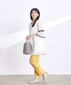 Tiaclasse 【小倉優子さん着用・洗える】パンチングレース配色チュニック