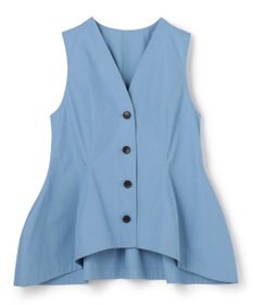 uncrave コットンクロスプレーン ペプラムジレブラウス