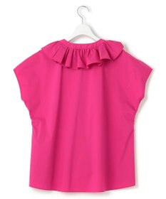 23区 L 【一部店舗限定/洗える】ハイカウントウェザーストレッチ フリル ブラウス