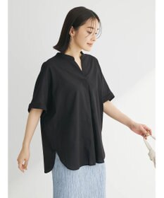 Green Parks 綿麻混フレンチスリーブスキッパーシャツ