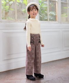 ANY KIDS レースアップ 裏シャギーワイドパンツ