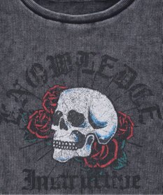 WEGO ヴィンテージウォッシュグラフィックリブT