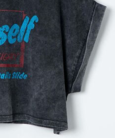 WEGO 【洗える】ヴィンテージウォッシュロールアップショートTシャツ