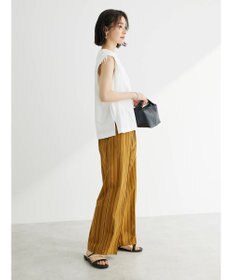 Green Parks 綿麻混イージーワイドパンツ