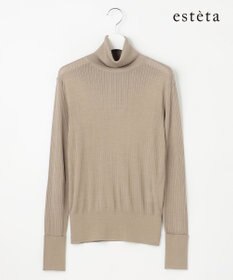 23区 【エステータ】シルクリブ タートルニット