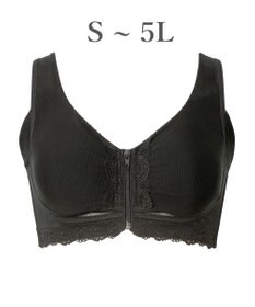 BRADELIS New York 【BRADELIS NewYork peace】細みえフロントファスナー綿混ブラ25 ノンワイヤー 補正 ブラジャー 脇高でコンパクト 小さく見せる