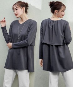 Tiaclasse L 【洗える】バックフレア裏毛チュニック