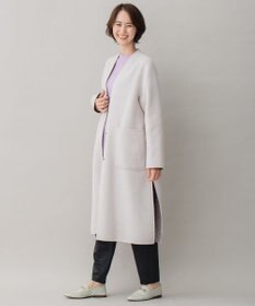 自由区 【リバーシブル】ウールリバー ノーカラーロングコート