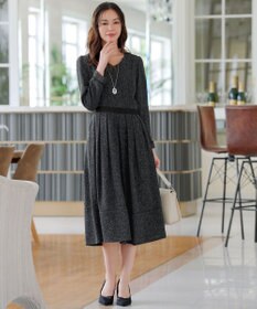 Tiaclasse 【洗える】配色パイピングフレアワンピース