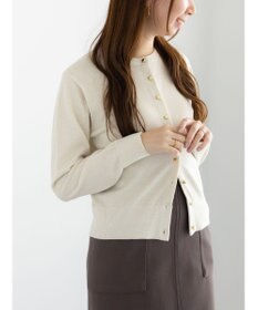 Te chichi メタルスクエア釦クルーネックカーディガン