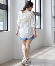 Feroux 【接触冷感・UVカット・吸水速乾】ラッシュガードフリル パーカー