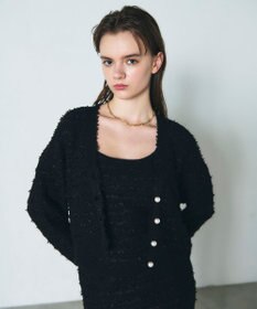 GRACE CONTINENTAL ラメツイードニットカーディガン