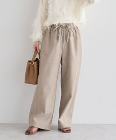 Green Parks 綿麻混イージーワイドパンツ