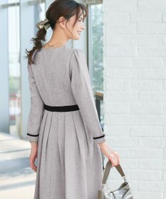 Tiaclasse 【洗える】配色パイピングフレアワンピース