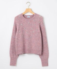 組曲 【WEB限定】モヘヤブレンド ビジューライク刺繍ニット