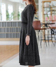 Tiaclasse 【洗える】配色パイピングフレアワンピース