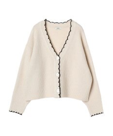 earth music&ecology スカラップニットカーディガン