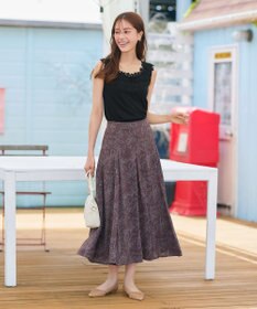 Tiaclasse 【洗える】フラワープリントスカート