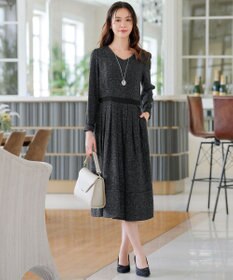 Tiaclasse 【洗える】配色パイピングフレアワンピース