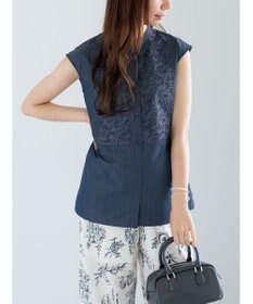 Te chichi リーフレースノースリーブチュニックシャツ