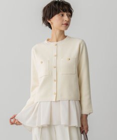 23区 【洗える】ベロアニット カーディガン