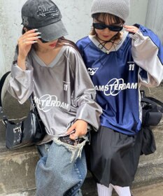 WEGO サテンゲームグラフィックプルオーバー