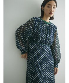 Green Parks armonia．ドットプリントパイピングワンピース