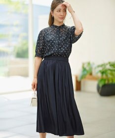 組曲 【WEB限定】フラワーボーダージャカードプリント ブラウス