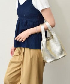 INTER-CHAUSSURES 【ANDREA CARDONE】メタリックレザーバケットバッグ