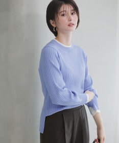 ANY SIS S 【WEB・一部店舗限定】ダブルカラー ニット