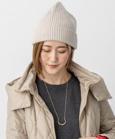 23区 ピュアカシミヤ ニット帽 ベージュ系